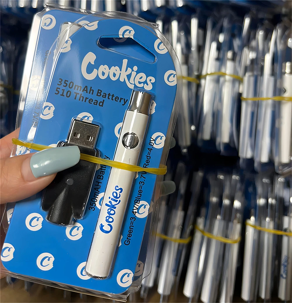 Großhandel Cookies Cookie Twist 350/650/900mAh 510 Gewinde Slim Wax DAB USB-Ladegerät für Stiftwagen E-CIGS Vape Pen mit Blister