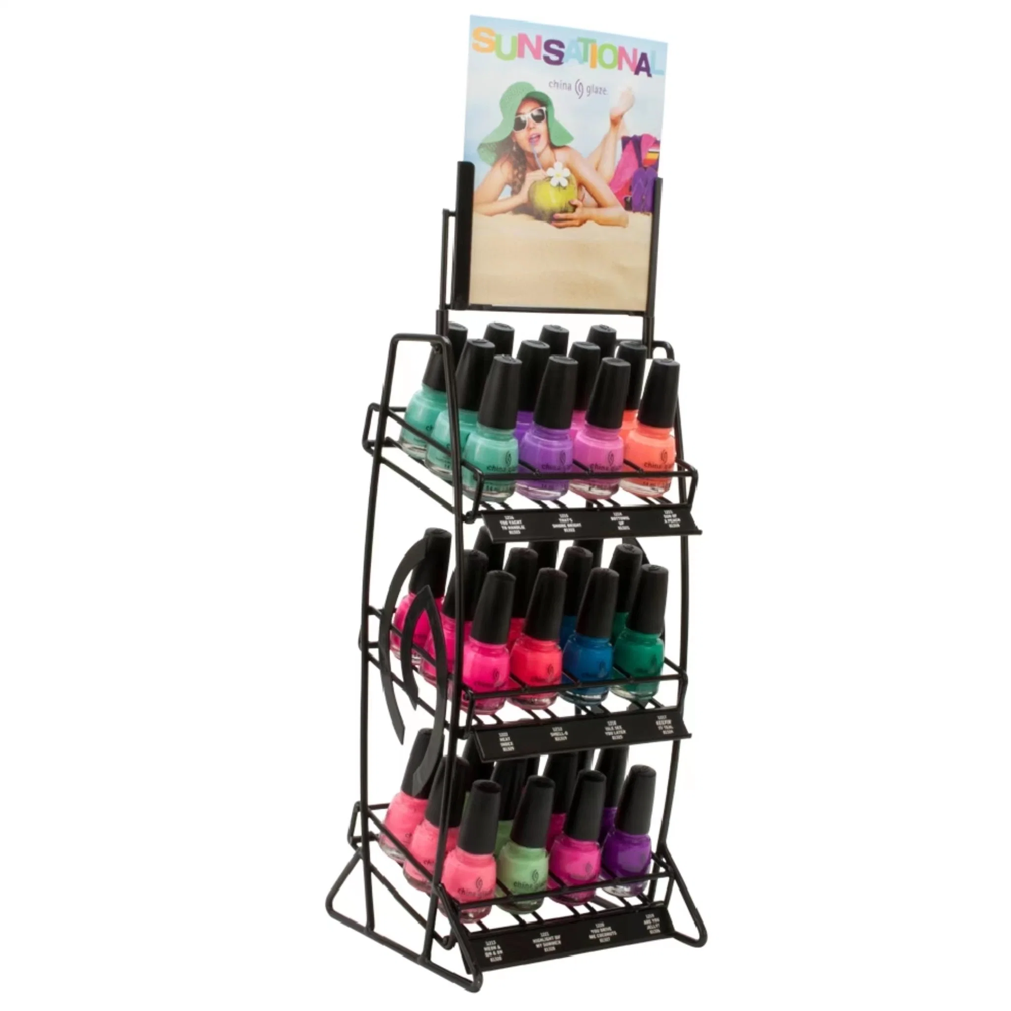 Customized Pop Countertop Metal Wire Makeup Shelf Cosmetic Nail Polish Display Stand