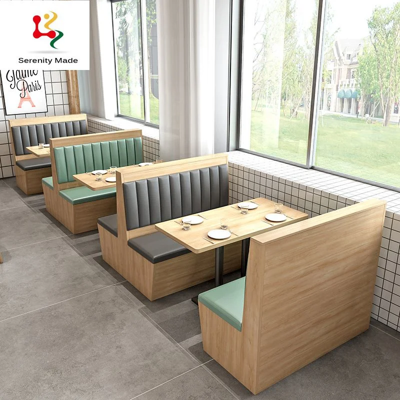 Custom Cafe Shop Restaurant Banquette Seating Timber Base Booth Sofa Restaurant Furniture