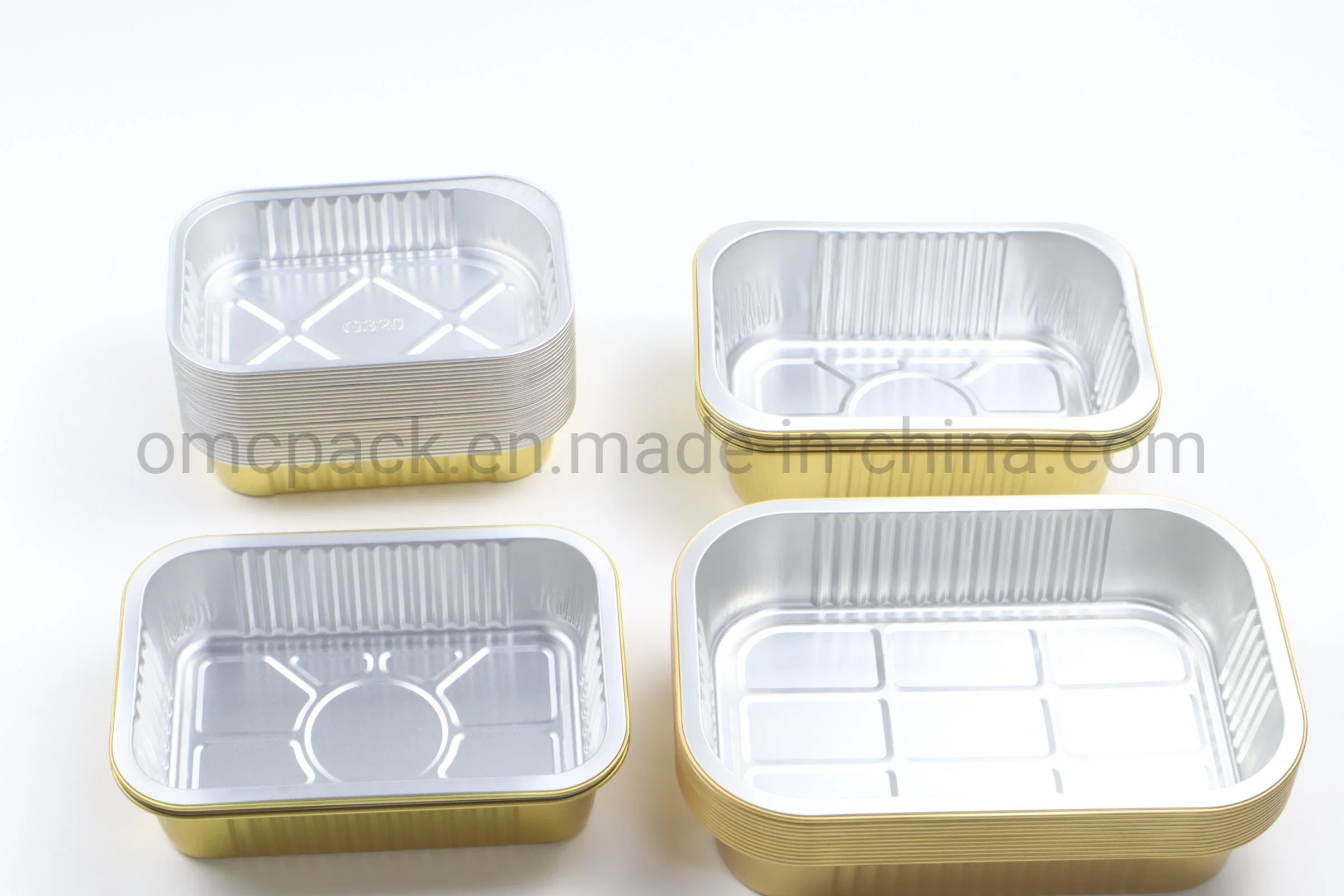 Envases de comida rápida bandeja de horno de microondas microondas Caja de Seguridad 8011 el papel de aluminio desechable de cajas de almacenamiento de contenedores de alimentos