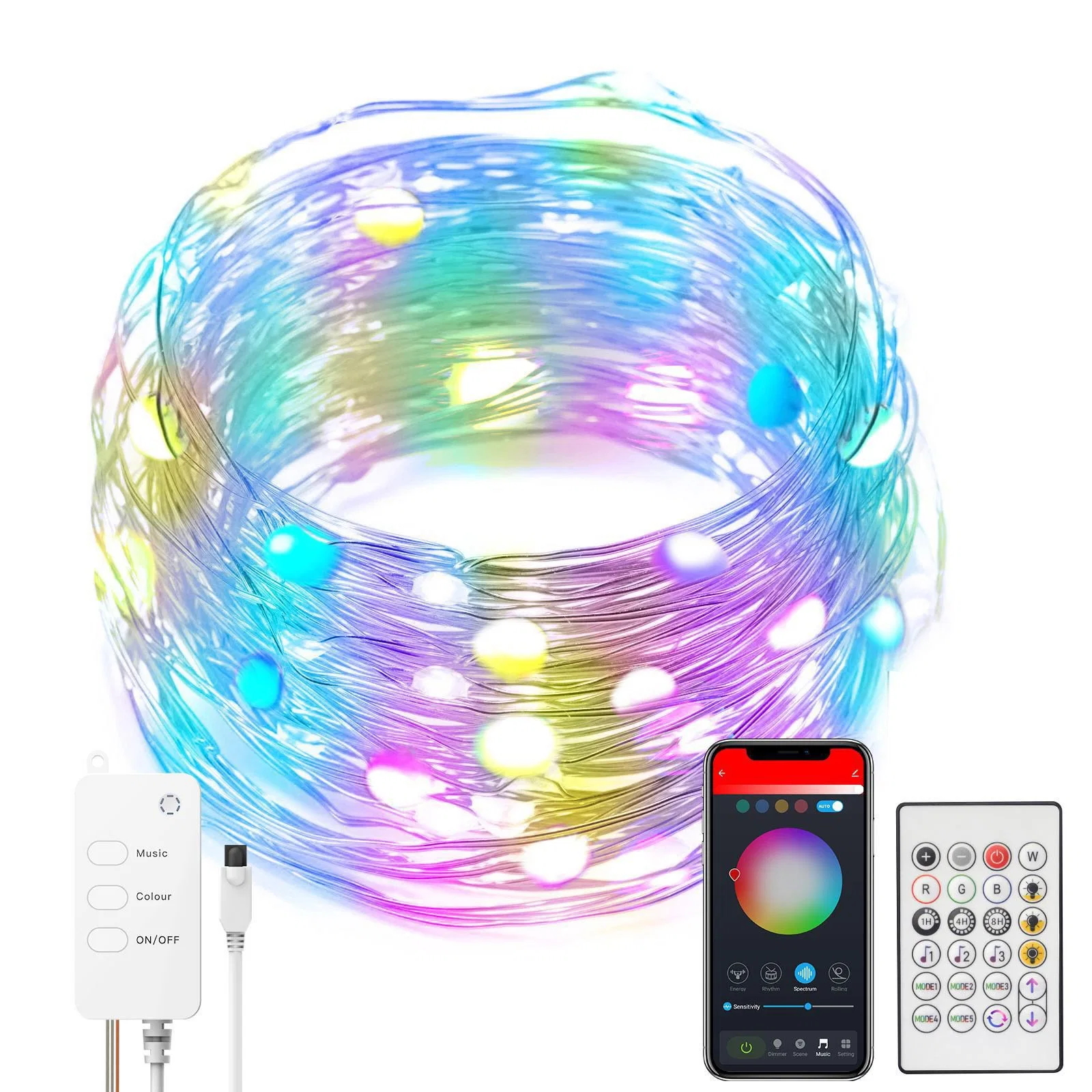 Tuya IP65 LED Smart Light String WiFi Dual-Mode Leather Wire Holiday Christmas Wedding Party LED String Lighting