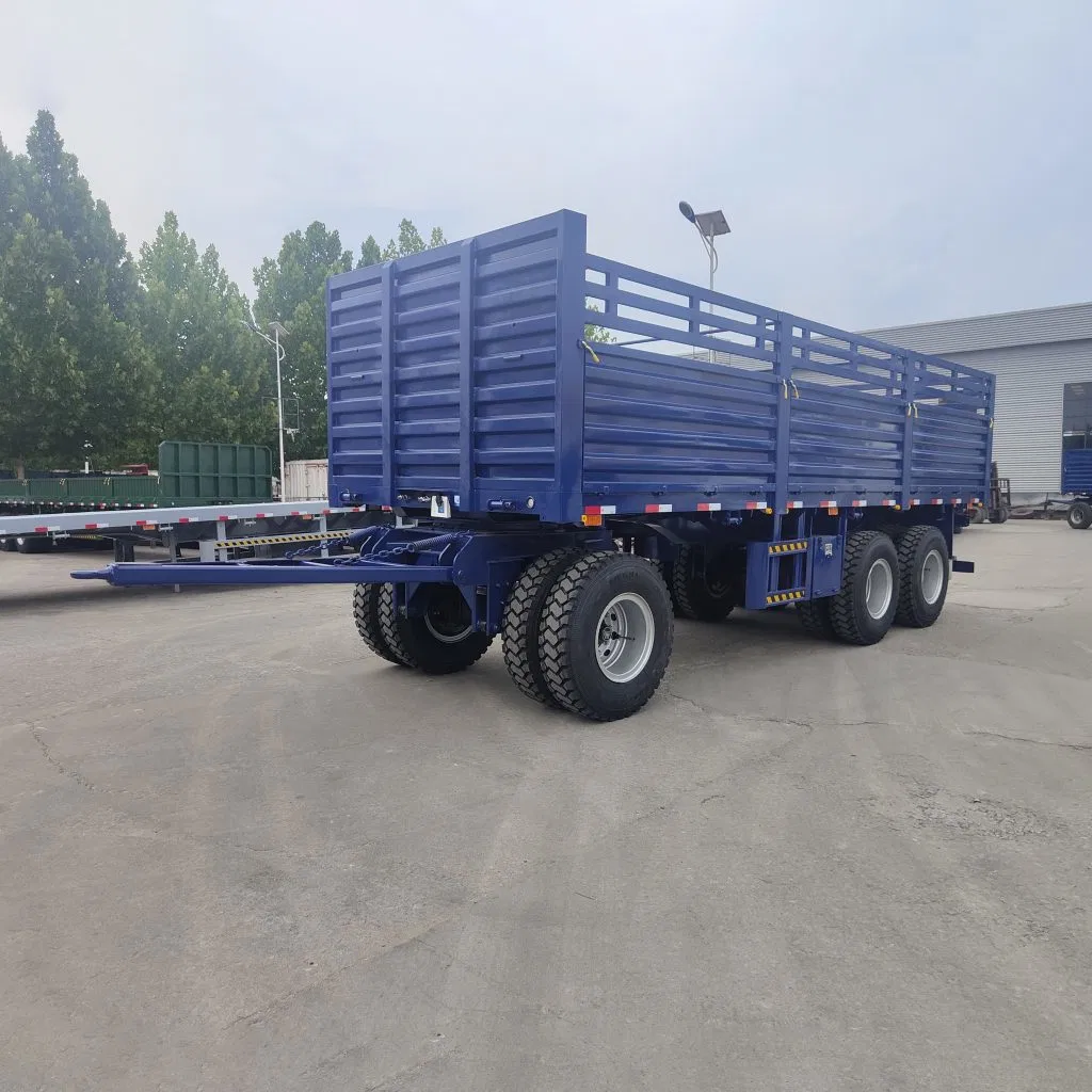 Panneau latéral de 70 tonnes de SinoTruck HOWO, neuf et utilisé Chariot utilitaire à clôture avec barre d'attelage de remorque complète pour Marché éthiopien