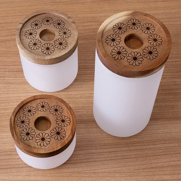 Sublimation Blanks 950ml Glass Storage Jar with Wood Lid