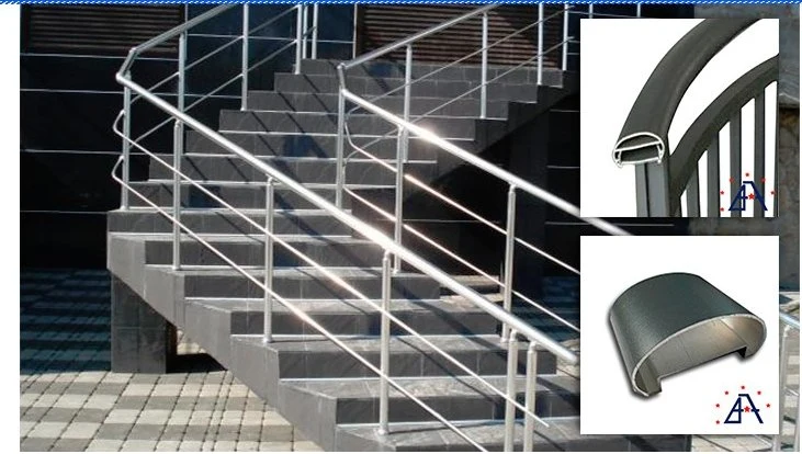 Matt White Powder Baking Paint Aluminum Stair Balustrade Railing Fence with Solid Wood Handrail