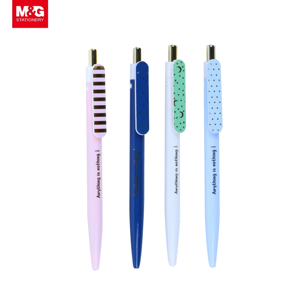 M&amp;G materiales escolares Kawaii Don/Promoción Pen bolígrafo retráctil de 0,5 mm azul