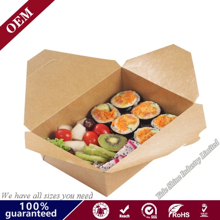 Top Grade Reusable Takeaway Food Container Brown Kraft Paper Packaging Take out Food Boxes and Cup