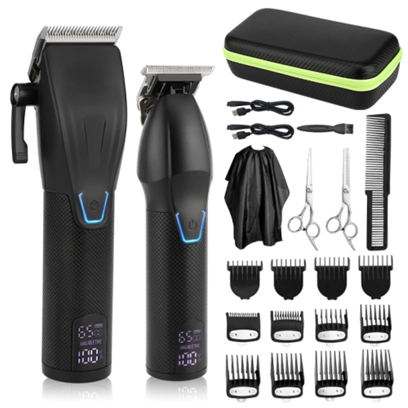 Lm-2207 Powerful Hair Trimmer Electric Hair Clipper for Men Cordless Haircut Machine with Limit Combs Set - Black