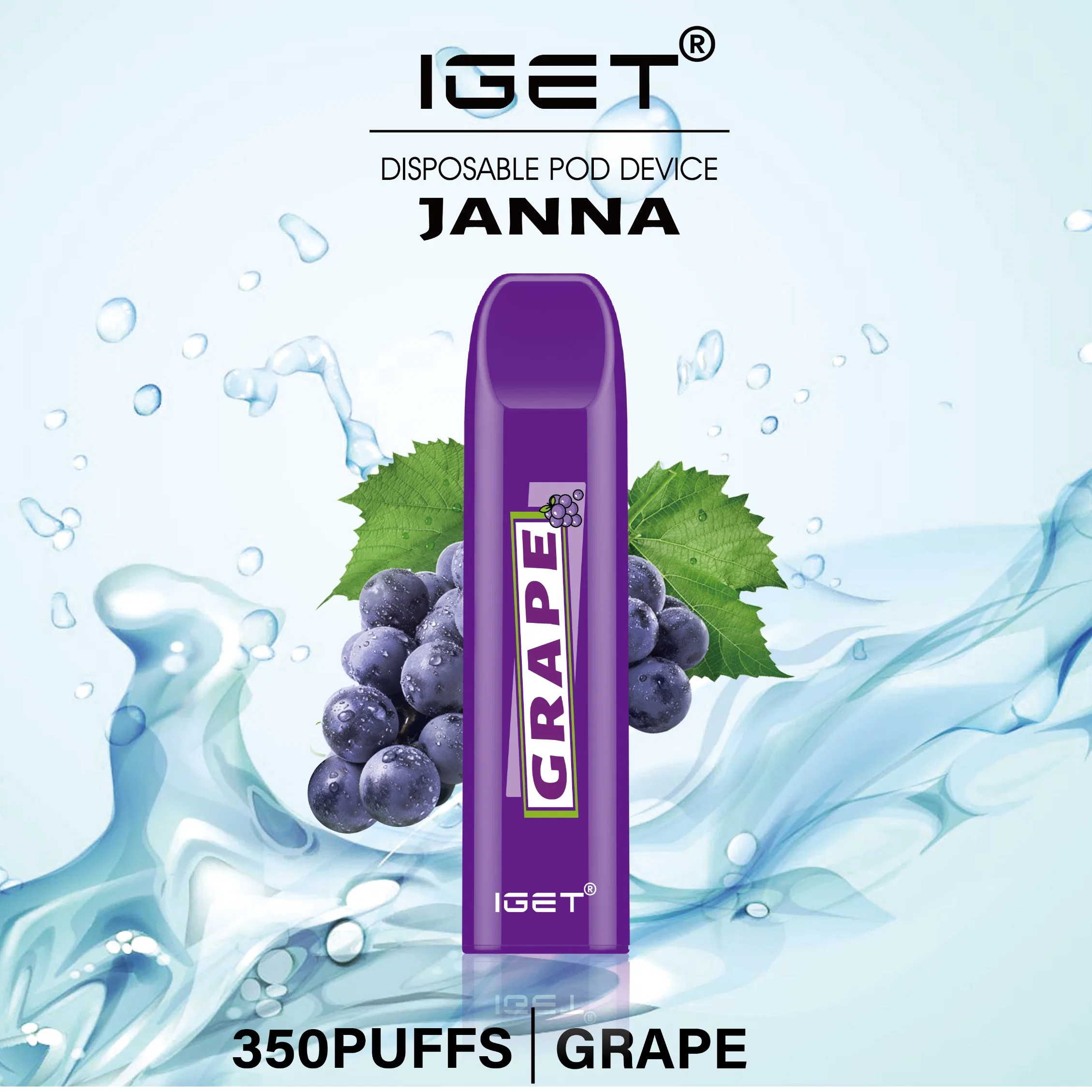 Vente en gros jetable Original Iget Vape Pen Iget Janna Mini 350puffs 5% E-cigarette