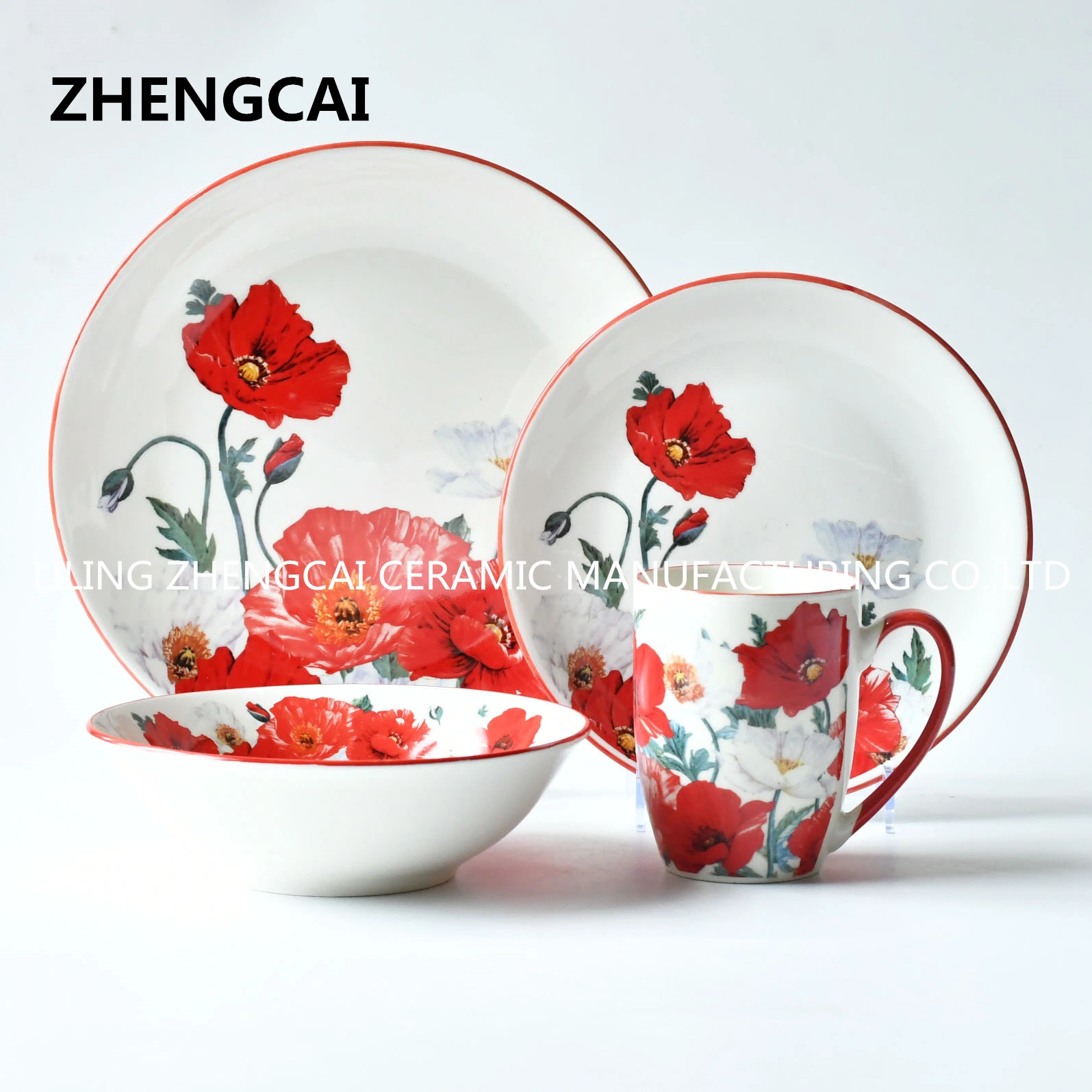 New Bone China Tableware Tea Dinnerware Porcelain Dinner Set
