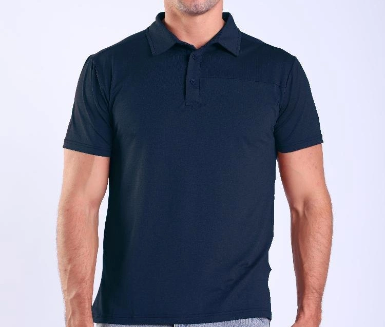 Polo de manga corta de color sólido de tejido fino suave para hombre Wholesle Garment