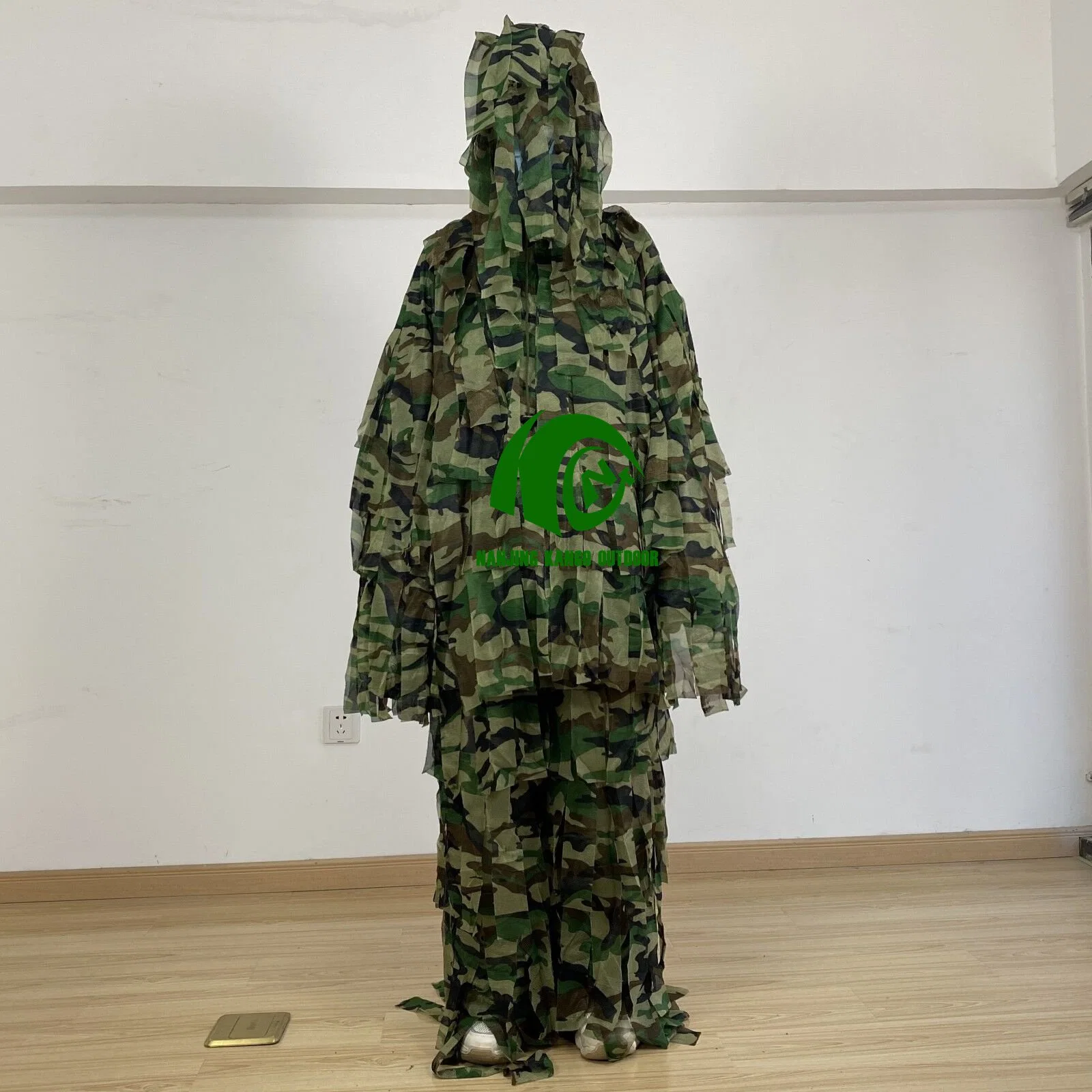 Combinaison de chasse tactique de forêt de forêt de forêt de Ghilie de camouflage KANGO de 4 pièces