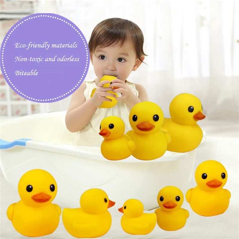 Juguetes Promotion Gift Baby Bath Sound Evade Glue Duck Toy Children Infant Shower Set Duckling Swimming Pool Vinyl Material Toys Cute Rubber Duck