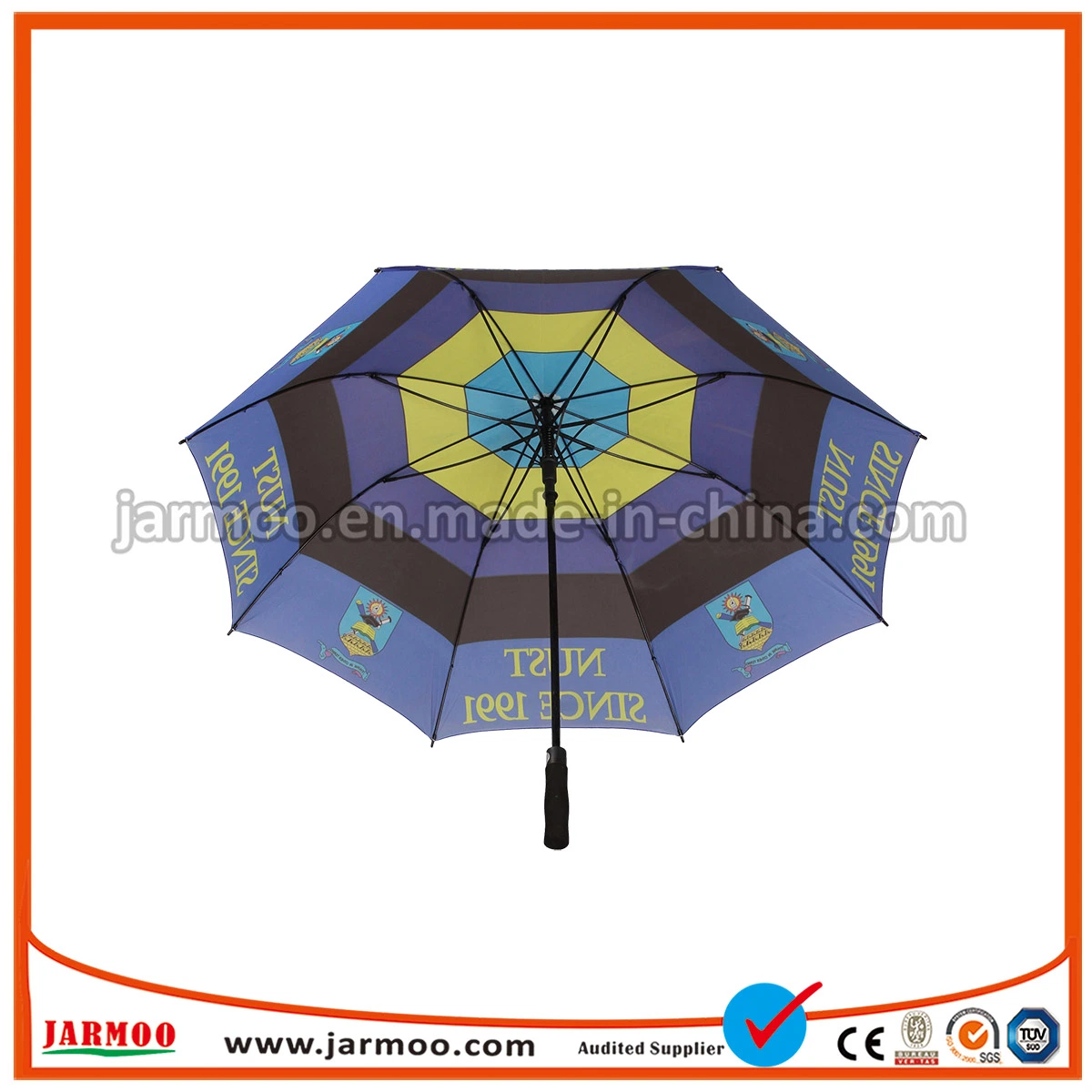 Custom Design Promotional Windproof Auto Open Golf Umbrella