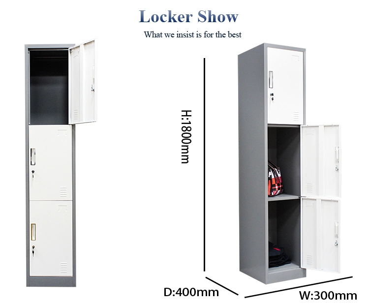 Staff Steel Cabinet Single Door Wardrobe Lockable Metal 2 Tier Locker