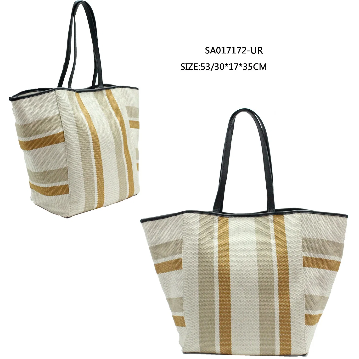 Lady Tote Canvas Bag with High Capacity Chic Design Leisure Shopping Bag