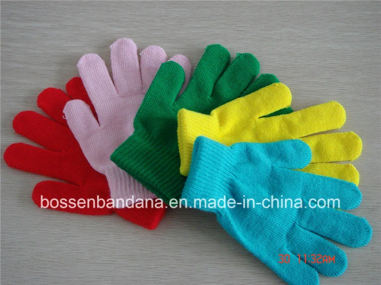 Original Factory Produce Customized Logo Printed Red Acrylic Knitted Magic Touch Screen Gloves