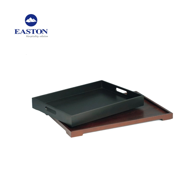 MDF Board Black Color Wooden Serving Tray for Pedicure SPA