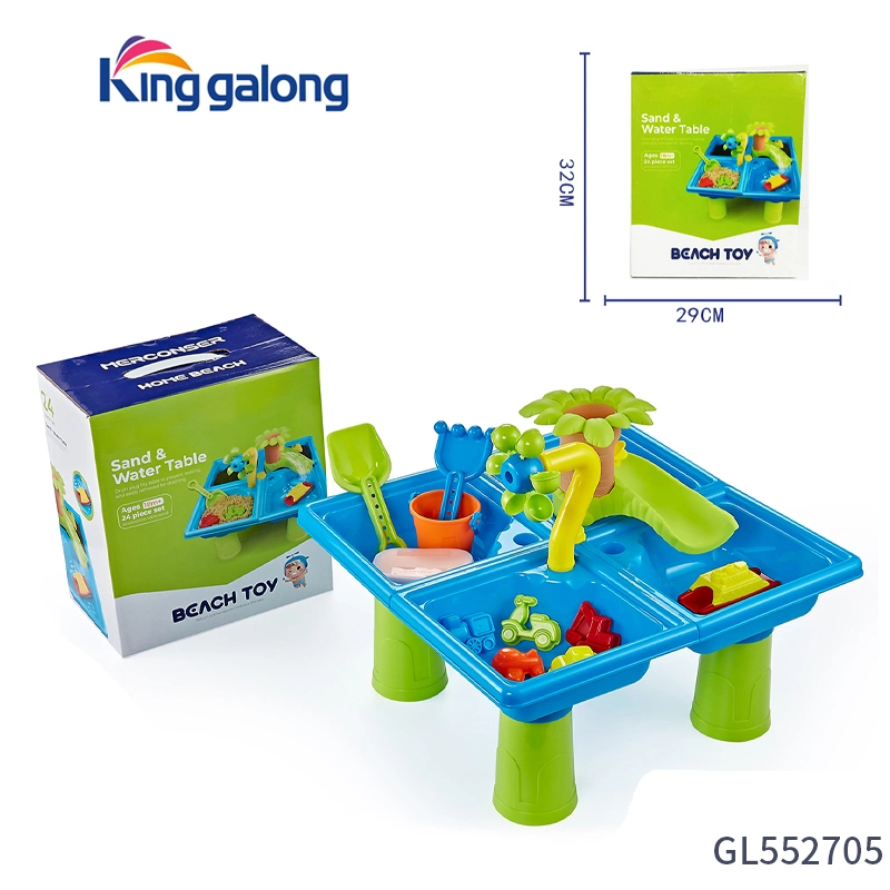 2023 Hot Sales Outdoor Watering Sandpit Garden Can Table Set & Toy Sand & Beach Toy Pool Game Clock Sand Play Table for Kids