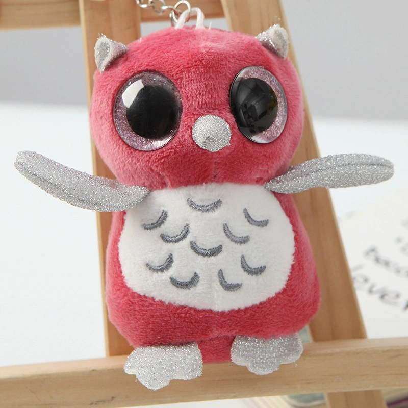 Owl Big Eyes Glitter Soft Plush Keychain Stuffed Animal Gift Children Toys