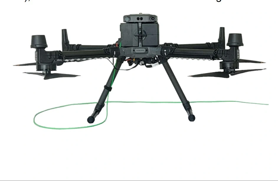 Drone Tethered Power System with Four Stage Thrower for Dji M350