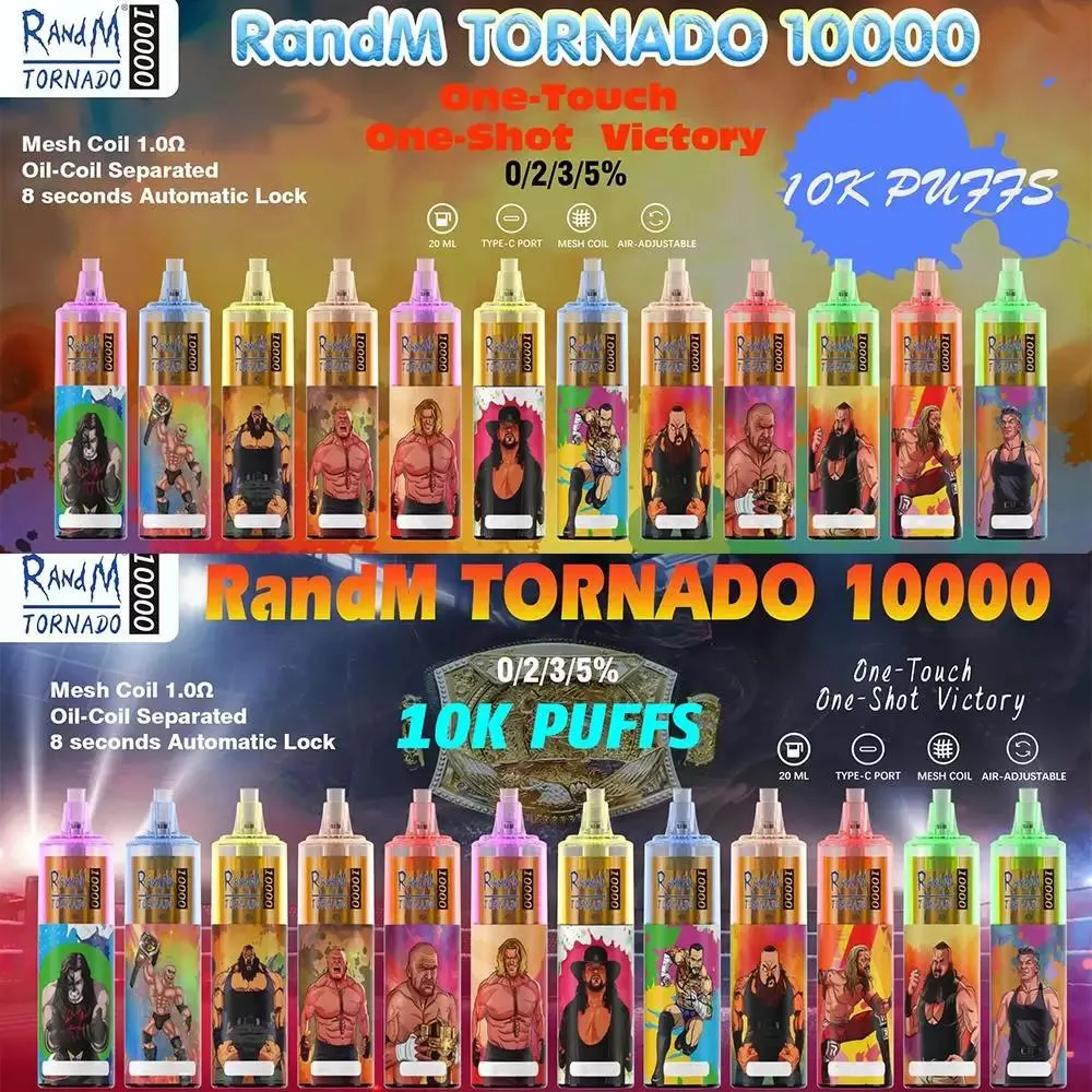 Randm Tornado 10000 Puff 10K Sigarette الصين Crstal يمكن التخلص منها Vالقِرَدة Vape