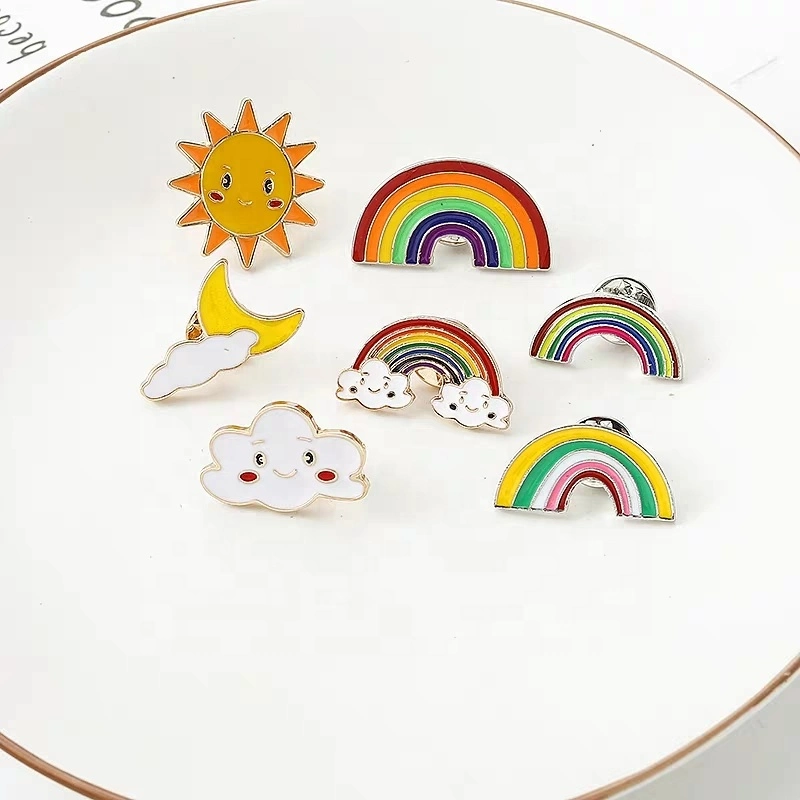 Логотип на заказ Rainbow Creative Heart Yeh Finger PIN Brooch Metal Значки бейдж Denim Эмаль Лапель Ювелирные украшения подарок