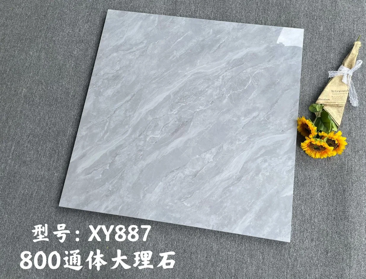 China Guangdong Ceramic Marble Floor Tile Living Room Modern Gray Floor Tile 800*800 Bedroom Brick Marble Tile Non-Slip Marble