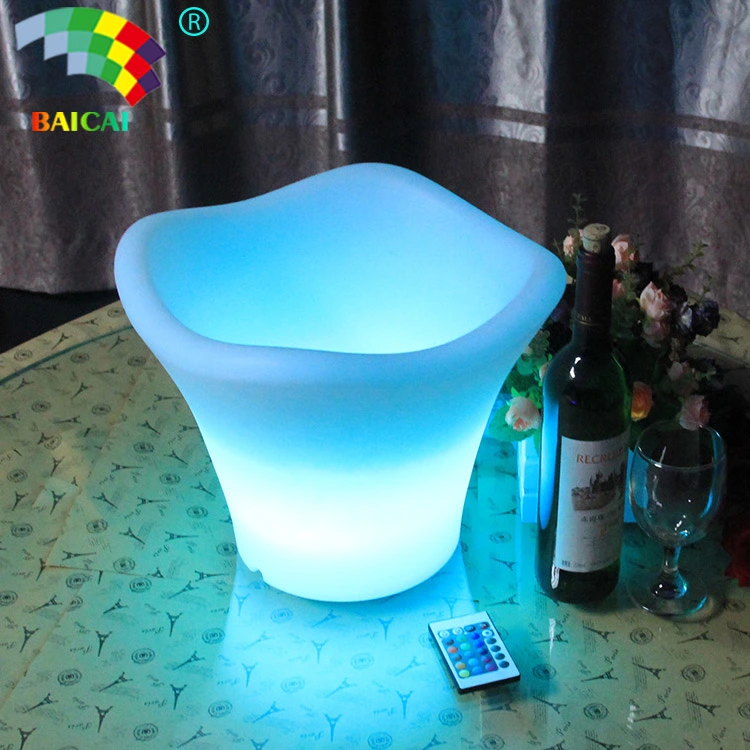 Bar Furniture LED Furniture Illuminated Wine Cooler Beer Bucket LED Ice Bucket LED Tray