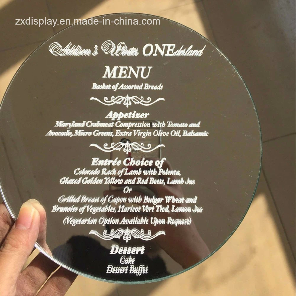 Custom Made Elegant Design Acrylic Round Wedding Invitations Cards