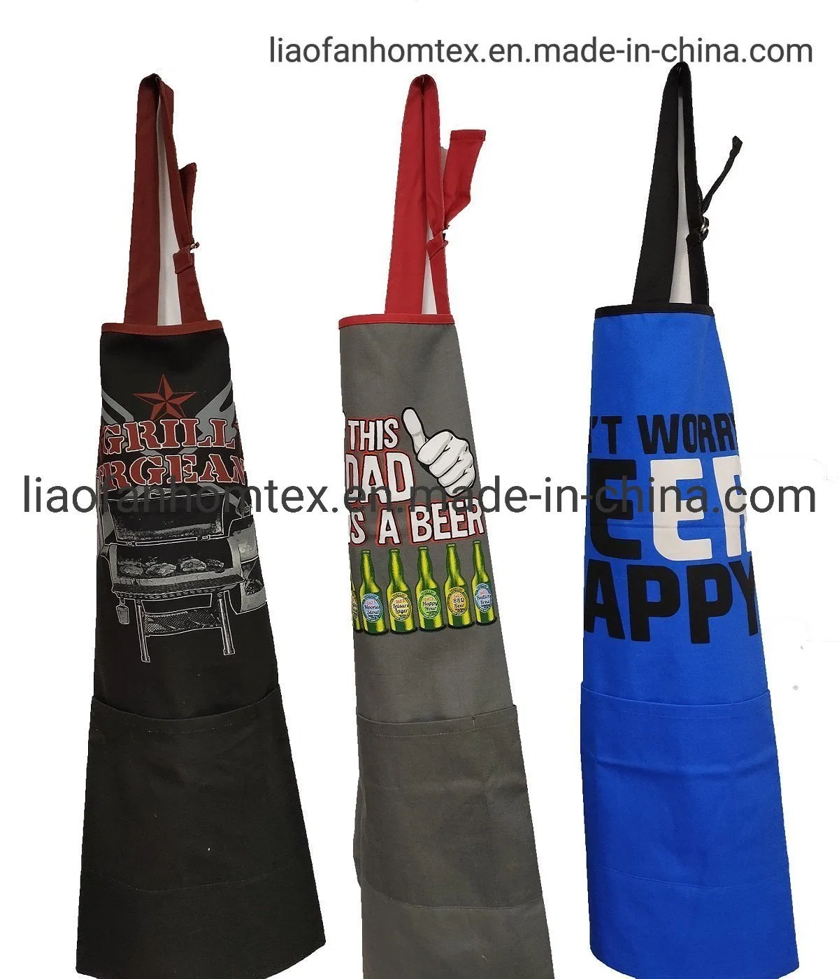 100%Cotton Hot Sale High Quality Solid Cooking Grill Chef Apron with Adjustable Neck Tie