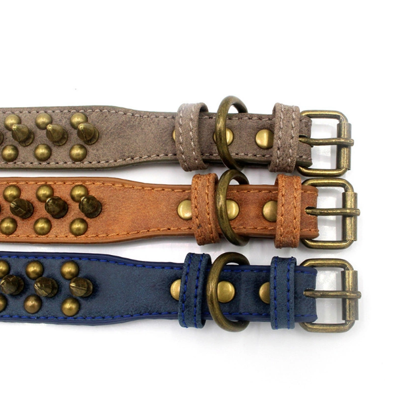 Studded Tactical Spike Leather Pet Tie Pet Collar Price