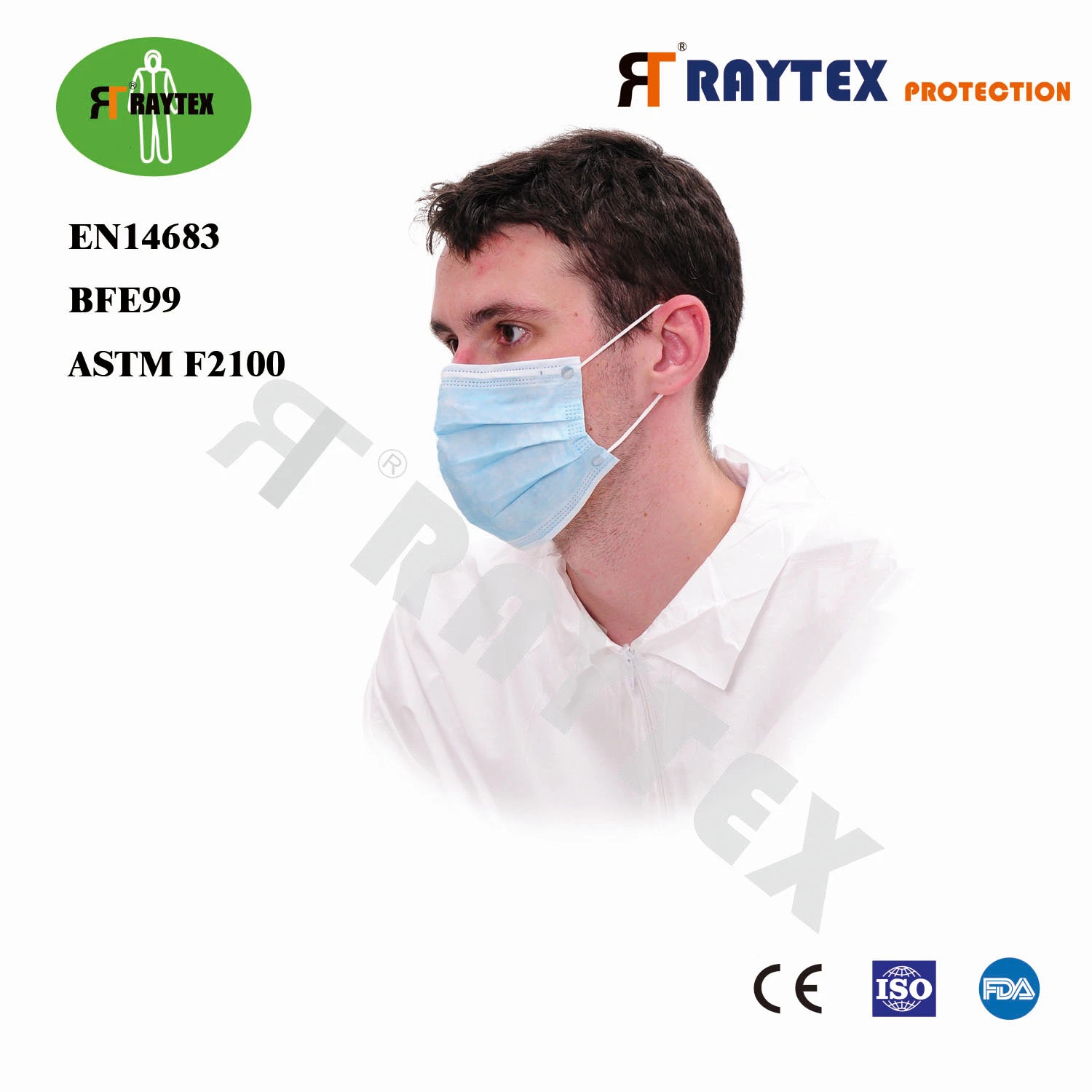 Raytex 11031 Não Tecidos 3 camadas de Máscara Tipo Earloop abastecer directamente de fábrica