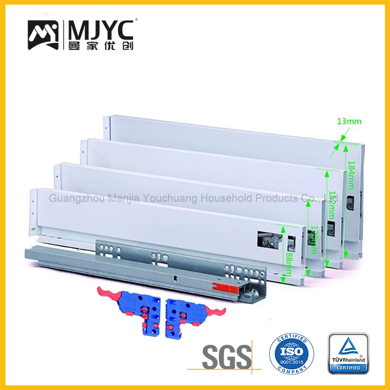 88mm High Full Extension Series Box Channel Soft Closing Metal Double Drawer Box Slide Rail Kitchen Hardware