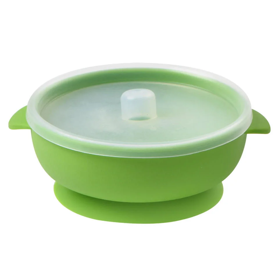 Customized Food Grade Silidone Baby Bowl with Lid Simplicity Candy Color Strong Suction 250ml Toddler Baby Feeding Bowl