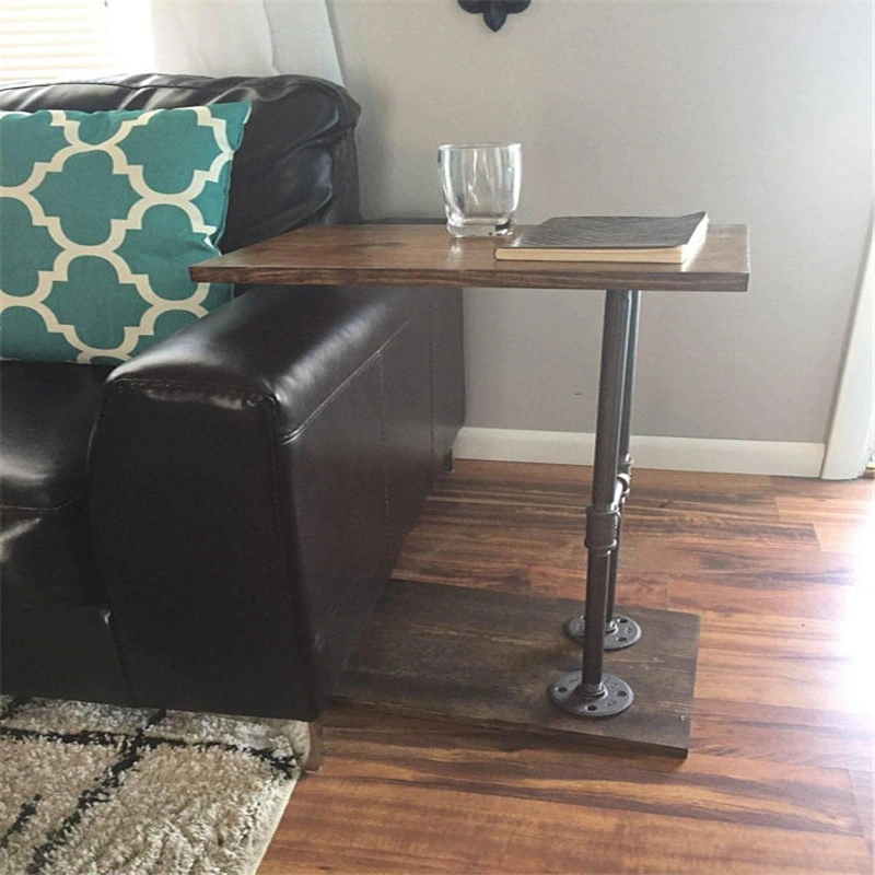 Black Corner Desk Urban Bar Table Modern Bar Table Farmhouse Bar Table with Metal Pipe Steel Pipe Legs