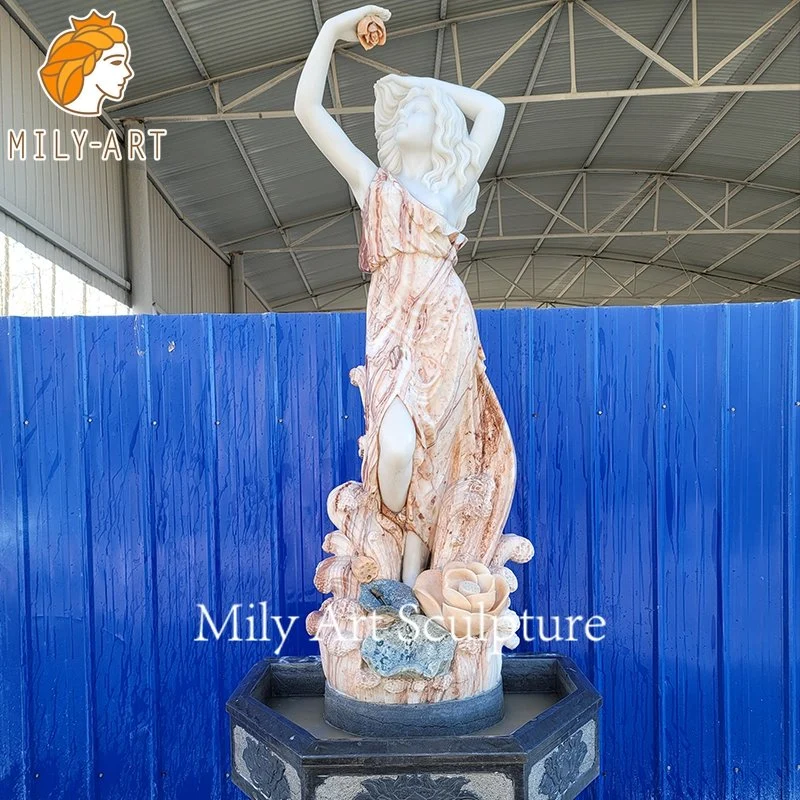 Custom Greek Hand Carved Natural Marble Women Fountain Sculpture