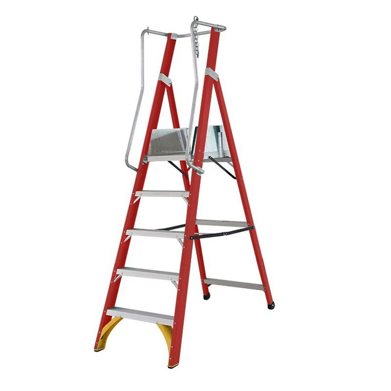 Wholesale/Supplier 3-12 Step Fiberglass Foldable A Shaped Platform Ladder with EN 131