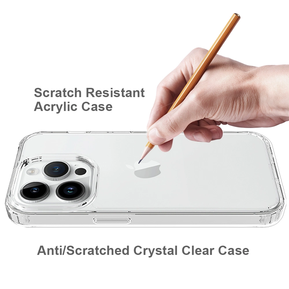 Para iPhone 15 PRO Slim-Fit Hybrid funda de teléfono Anti-Scratch Caja para teléfonos móviles acrílica+TPU transparente