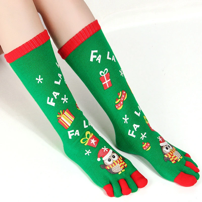 Wholesale/Supplier Women's Five Toe Socks Elastic Warm Christmas Socks