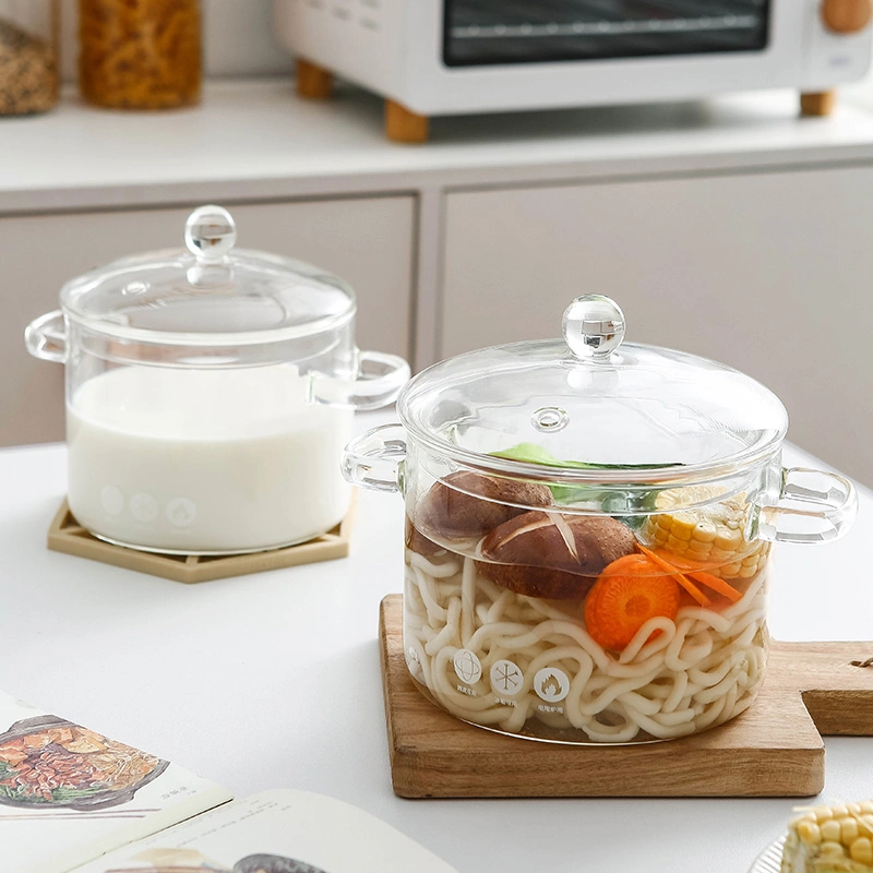 Casserole de cuisine en verre borosilicaté pour soupe et nouilles