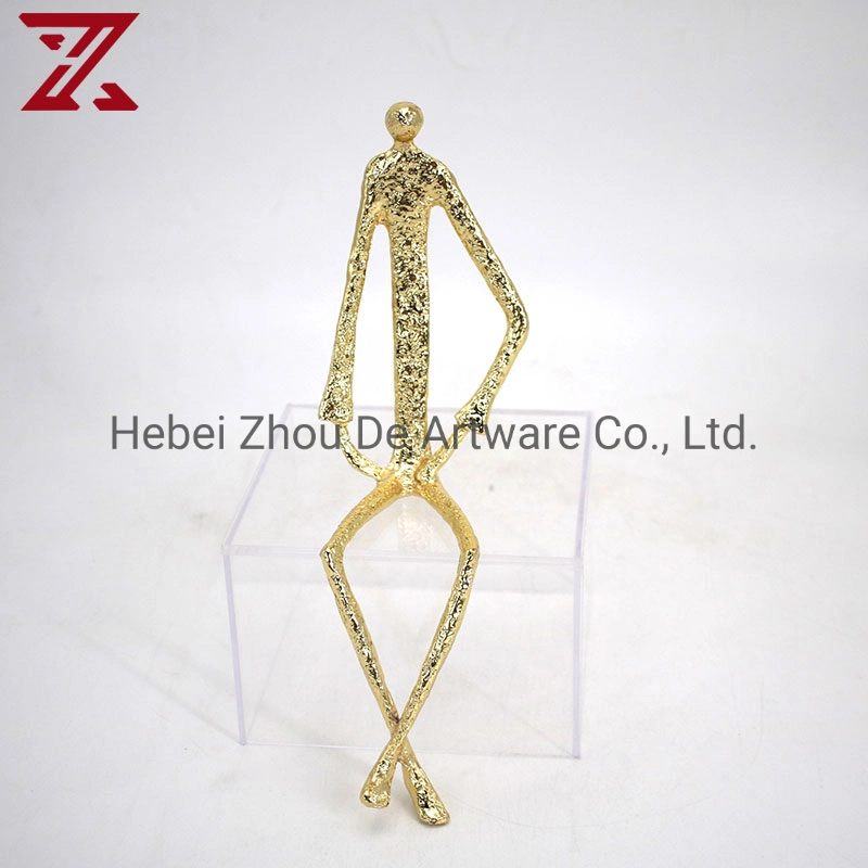 Factory Promotion Gold Ornaments Luxury Metal Figures Decoration for Home Decor Gifts