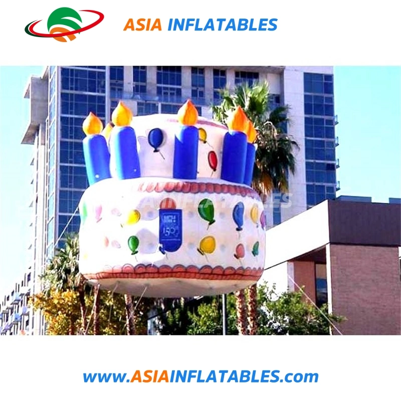 Cartoon Inflatable Cake Helium Balloon with Printing for Happy Birthday