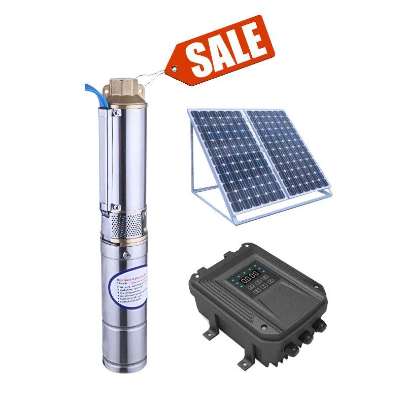 12V 24V 48V AC DC Submersible Alta presión Solar eléctrico Bomba de agua automática para pozo profundo