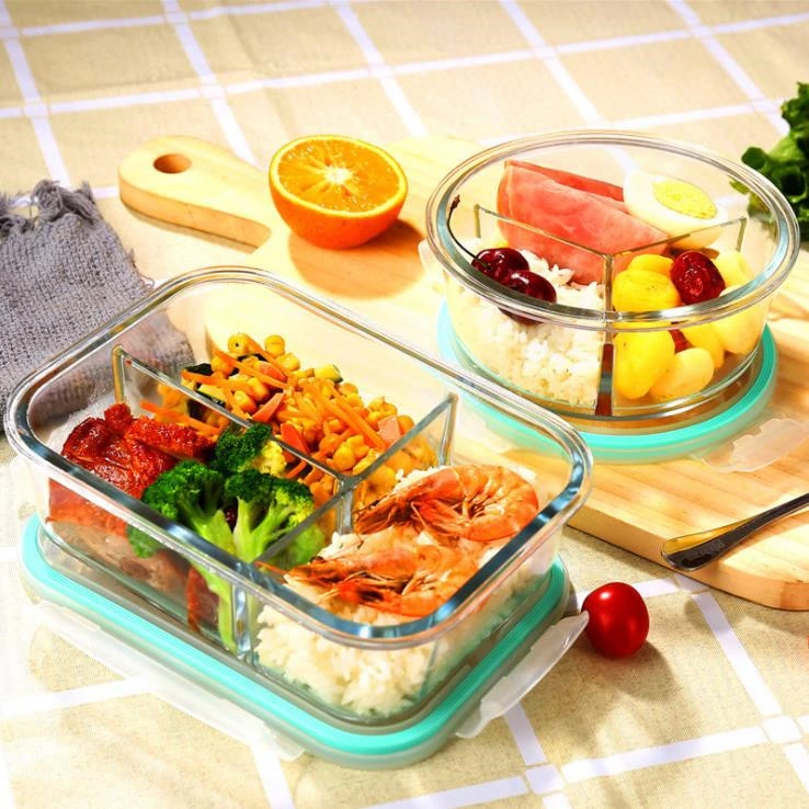 Microwaveable Forno de Vidro de segurança Alta utensílios de vidro borossilicato Recipiente Alimentar Lunch Box