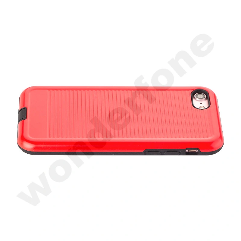 Plastic+TPU 2 in 1 Case with Dust-Proof Plug -Red