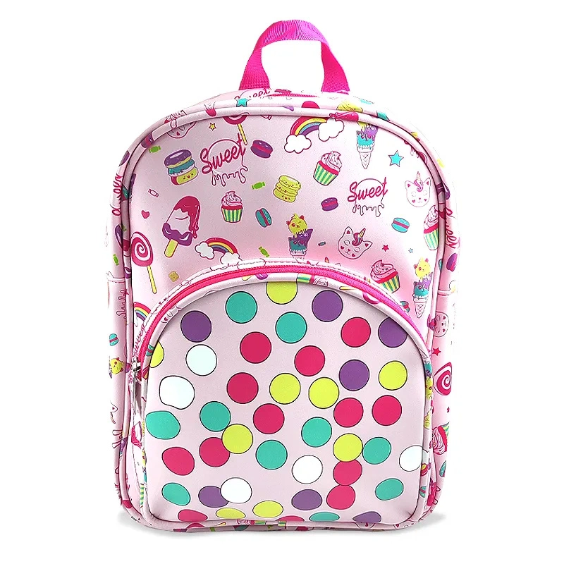 Custom Logo Nylon School Bag Large Capacity PU Students School Backpack Convenient Travel Bag for Children