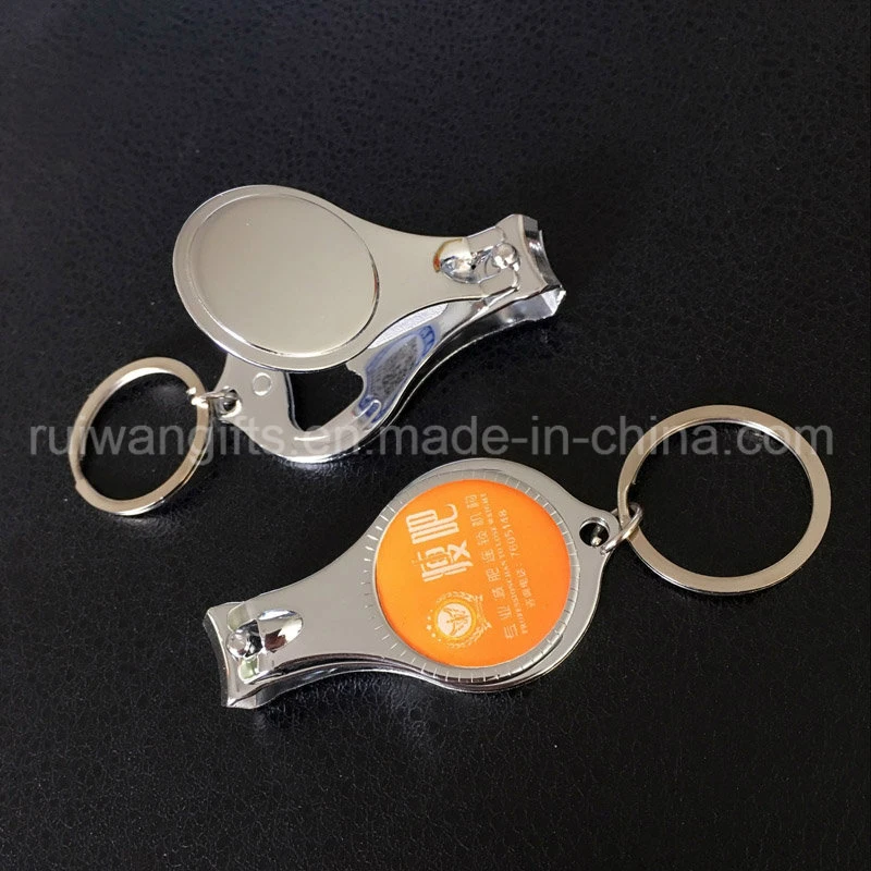 Chromed Metal Multi Functional Keyring Nail Clipper Bottle Opener, Nail Clipper Bottle Opener