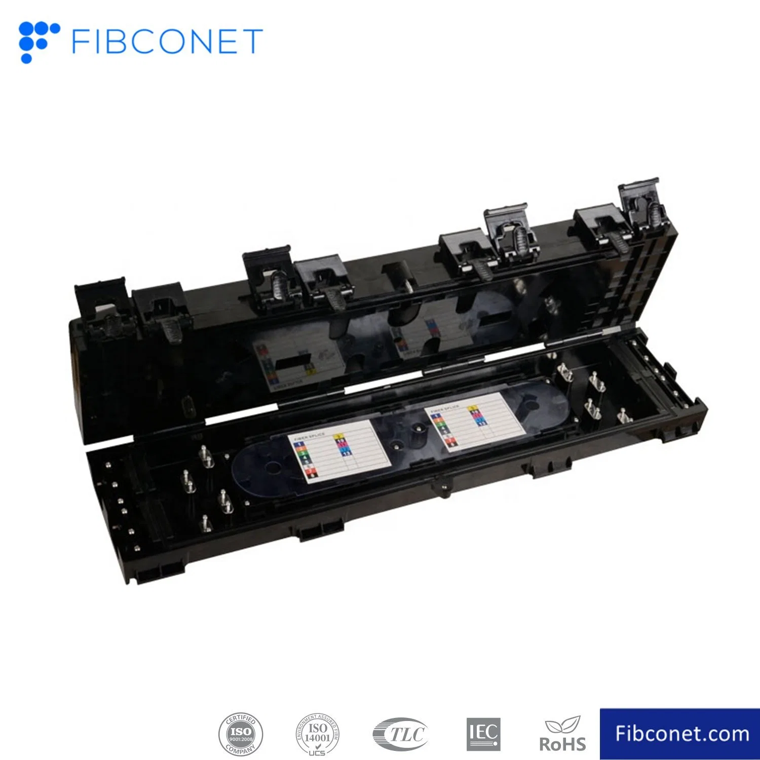 4 in 4 out 8 Ports Horizontal 16 Core or 24 Core Fiber Optic Splice Closure Wall Mounted Strip Shape Fiber Optic Equipment