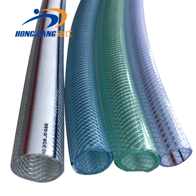 Flexible PVC Clear Fiber Hose 1/4inch 3/8inch 3/4inch 1inch Transparent PVC Fiber Braided Reinforced Water Hose 6mm 8mm 8.5mm 9mm 10mm 19mm 25mm