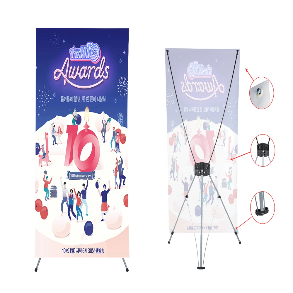 Adjustable-Height X Banner Stand with Sturdy Aluminum Frame